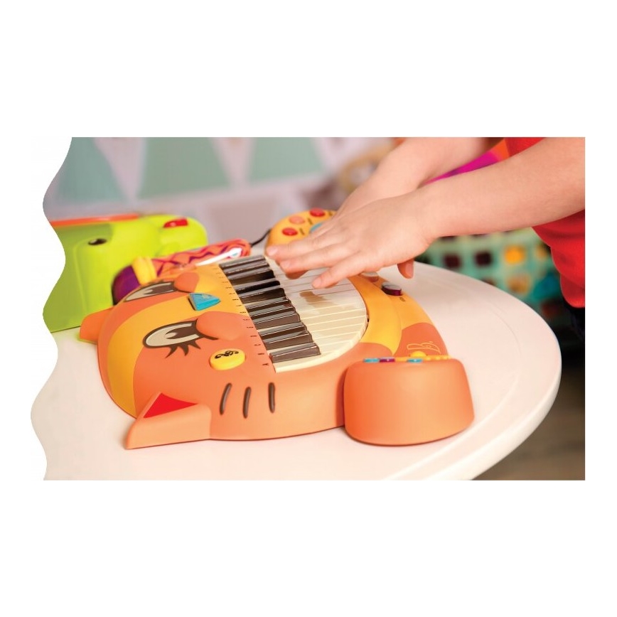 B-Toys - Children's piano with a microphone Cat 4xAA