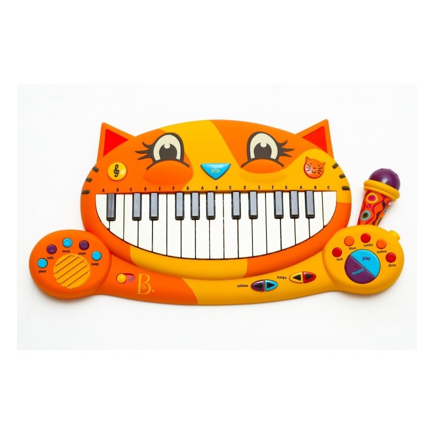B-Toys - Children's piano with a microphone Cat 4xAA