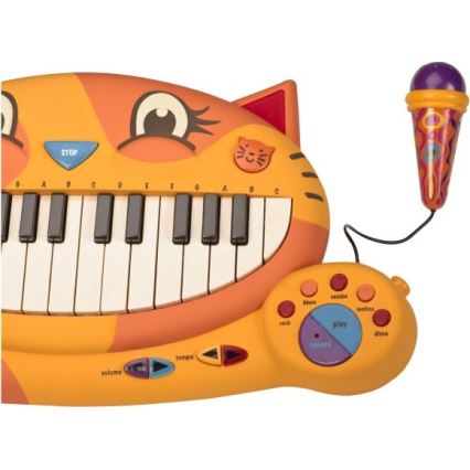 B-Toys - Children's piano with a microphone Cat 4xAA