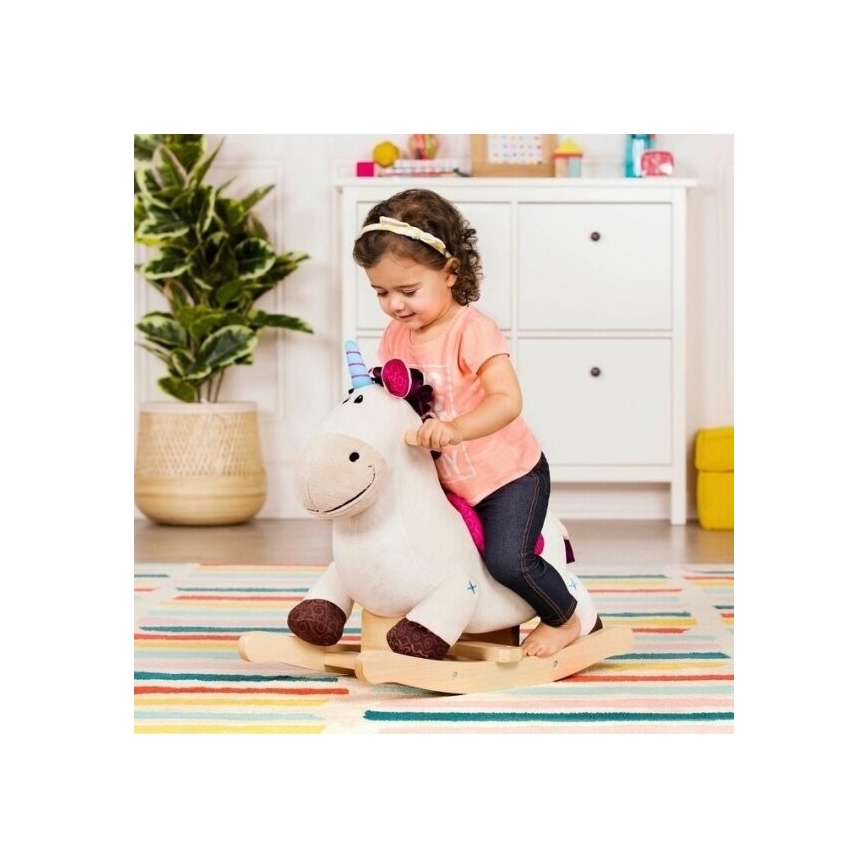 B-Toys - Rocking unicorn DILLY DALLY poplar