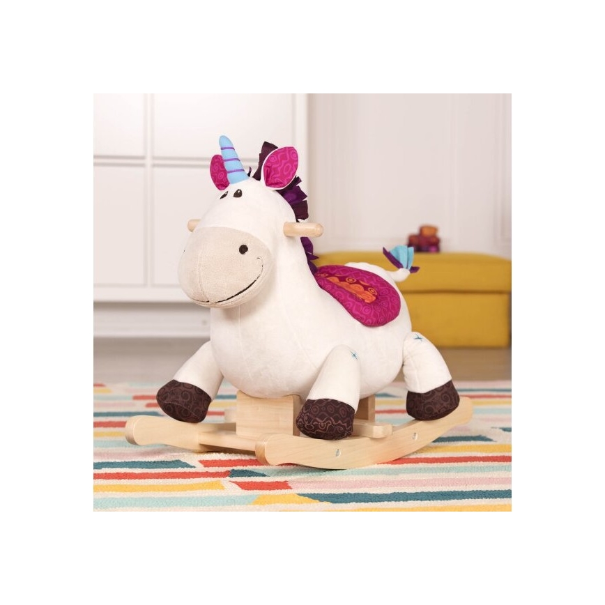 B-Toys - Rocking unicorn DILLY DALLY poplar