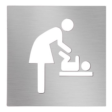 Baby Changing Room Icon 12x12 cm stainless steel/silver