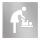 Baby Changing Room Icon 12x12 cm stainless steel/silver