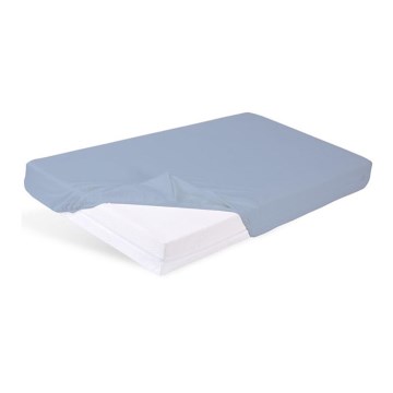 BABYMATEX - Protective bed sheet with elastic band BAMBOO 60x120 cm blue