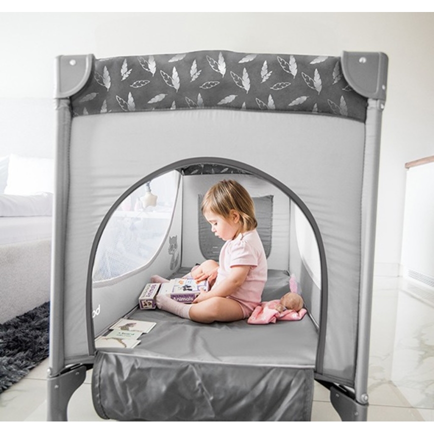 BabyOno - Travel crib BASIC grey