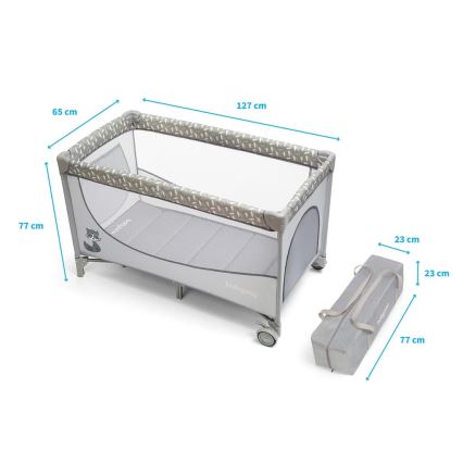 BabyOno - Travel crib BASIC grey