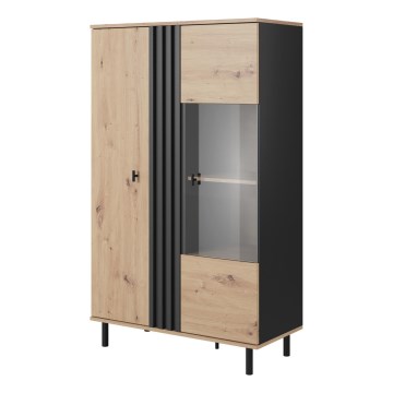 BADIA Display Cabinet Oak/Anthracite