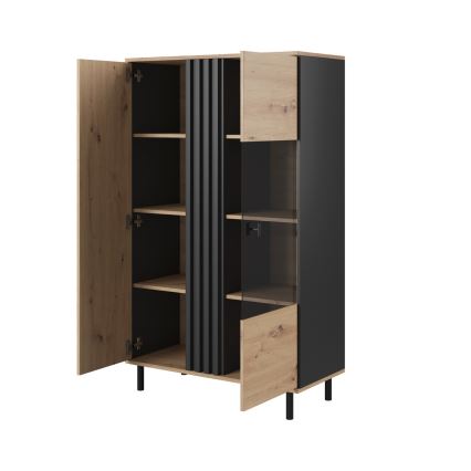BADIA Display Cabinet, Oak/Anthracite