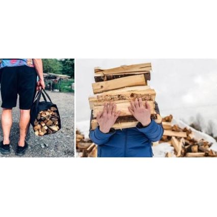Bag for fireplace wood 100x45 cm black