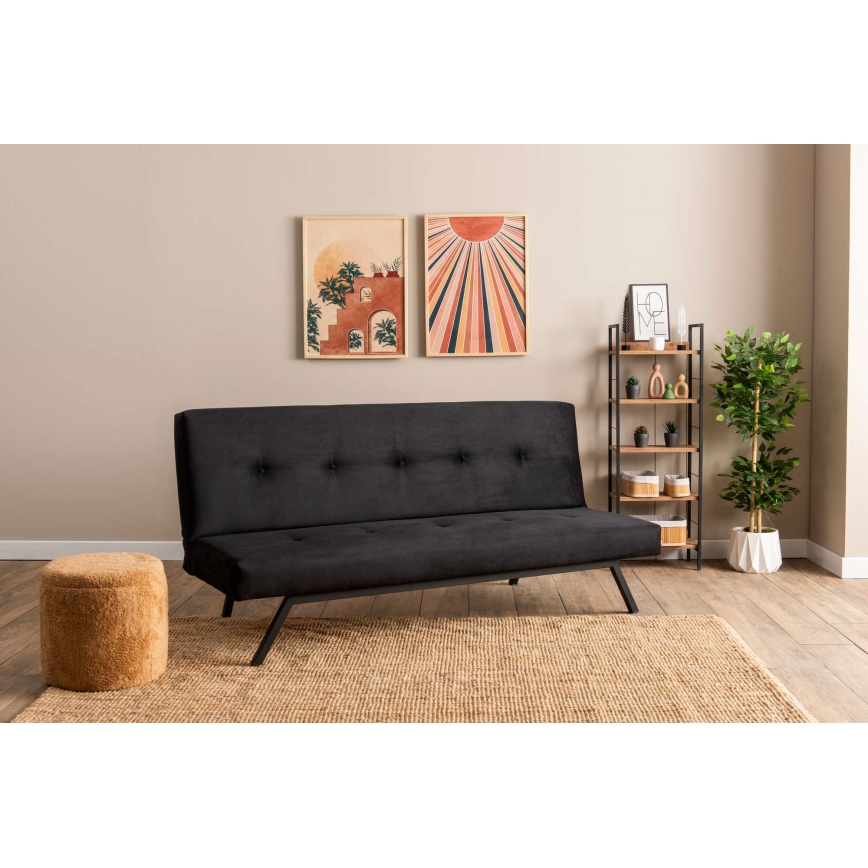 BAKU 2-Seater Sofa Bed, Black
