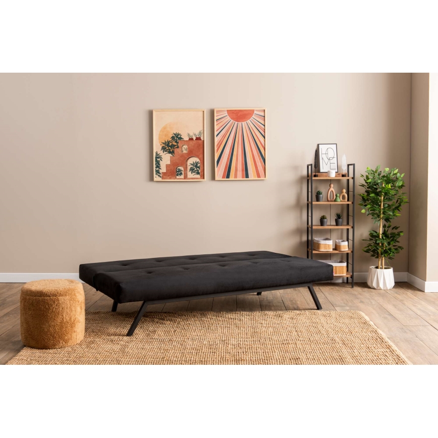 BAKU 2-Seater Sofa Bed, Black