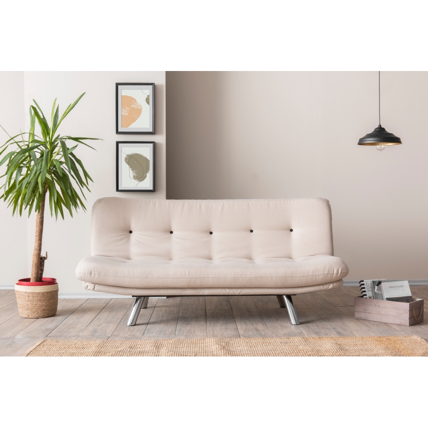 BAKU two-seater sofa bed, cream