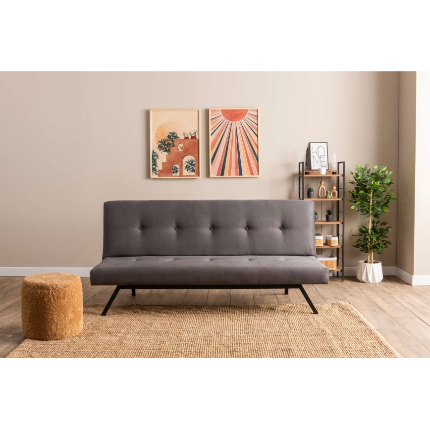 BAKU Two-Seater Sofa Bed, Grey