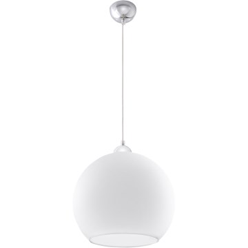 BALL cable-hung pendant lamp 1x E27/15W/230V, Ø 30 cm, white