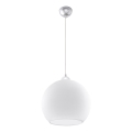 BALL pendant light on cable 1xE27/15W/230V Ø 30 cm white/glossy chrome