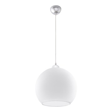 BALL pendant light on cable 1xE27/15W/230V Ø 30 cm white/glossy chrome