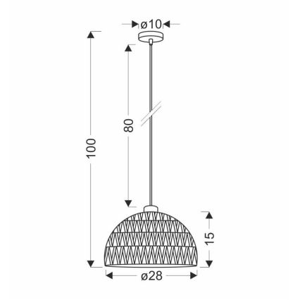 Balli Pendant Light 1xE27/40W/230V Beige