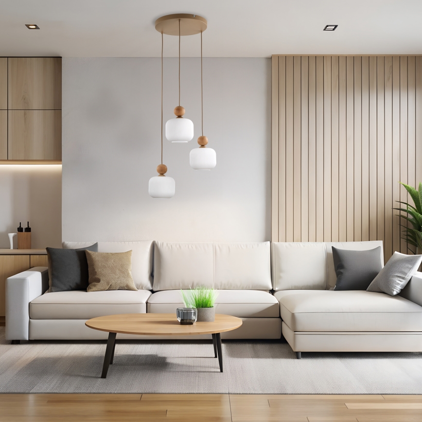 BALLO Cable Pendant Light 3xE14/10W/230V Beige