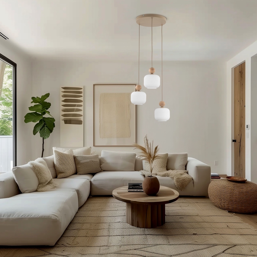BALLO Cable Pendant Light 3xE14/10W/230V Beige