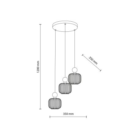 BALLO Cable Pendant Light 3xE14/10W/230V Beige