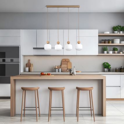 BALLO cable pendant light, 4x E14/10W/230V, beige
