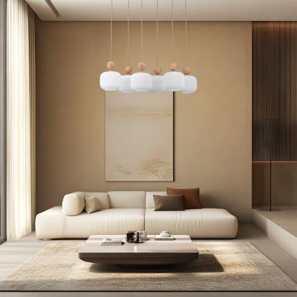 BALLO cable pendant light 6xE14/10W/230V, beige