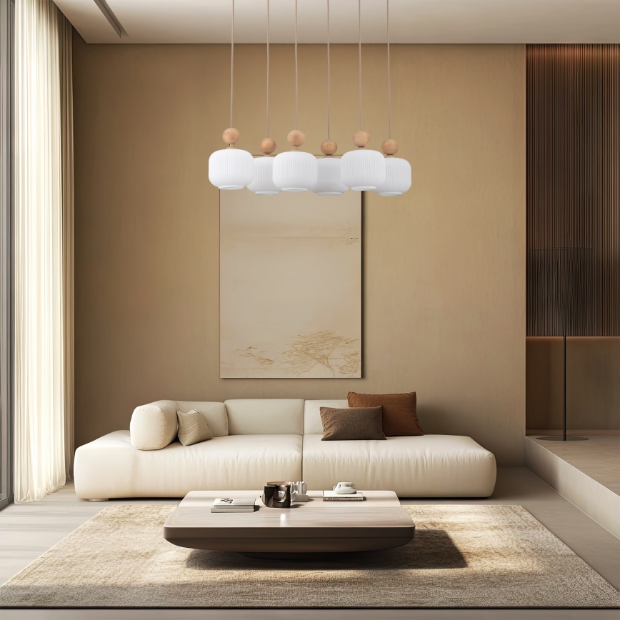 BALLO cable pendant light 6xE14/10W/230V, beige