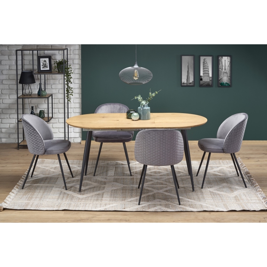 BALNOR Dining Table Oak/Black