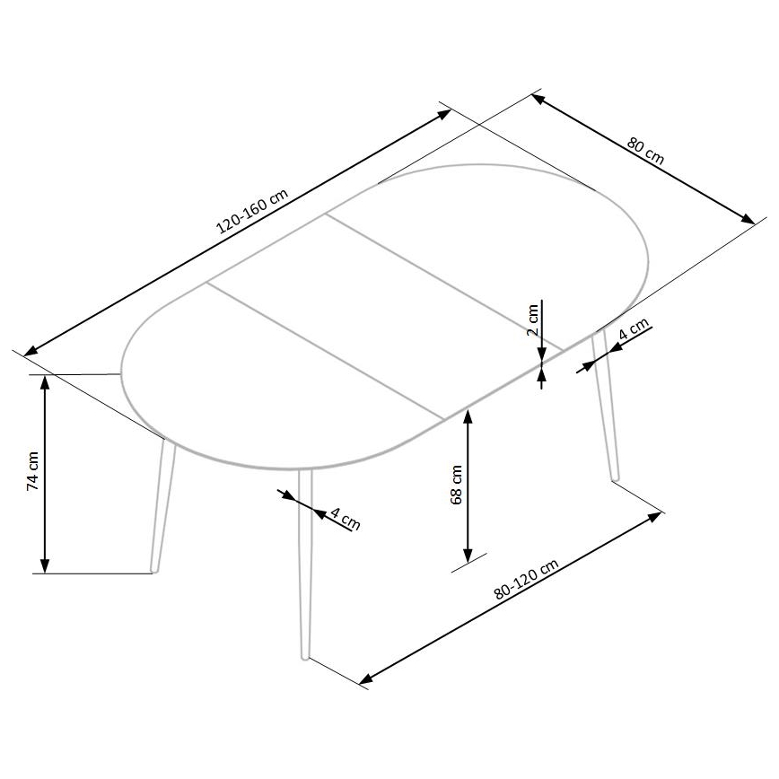 BALNOR Oak/Black Dining Table