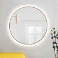 Baltica Design - BRIGHT LED bathroom wall-mounted mirror with backlight, 15W/230V, 4500K, Ø 90 cm, IP65, gold