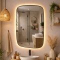 Baltica Design - LED backlit bathroom wall mirror STONE CALM LED/15W/230V 2700K 90x60 cm IP65 black