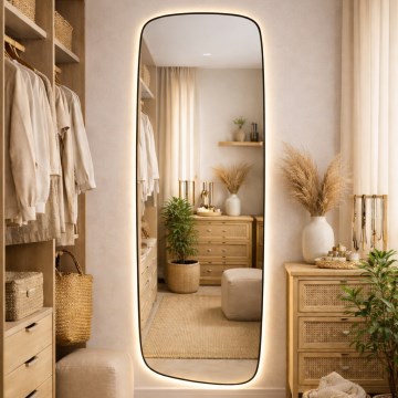 Baltica Design - LED Backlit Bathroom Wall Mirror STONE CALM LED/15W/230V 4500K 155x50 cm IP65 black