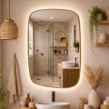 Baltica Design - LED Backlit Bathroom Wall Mirror STONE CALM LED/15W/230V 4500K 90x60 cm IP65 gold