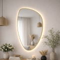Baltica Design - LED Backlit Bathroom Wall Mirror STONE FLUID LED/15W/230V 2700K 92x55 cm IP65 gold