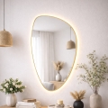 Baltica Design - LED Backlit bathroom wall mirror STONE FLUID LED/15W/230V 4500K 92x55 cm IP65 gold