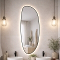 Baltica Design - LED bathroom wall mirror with integrated backlighting STONE FLUID LED/15W/230V 4500K 155x50 cm IP65 black
