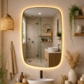 Baltica Design - LED bathroom wall mirror with integrated lighting STONE CALM LED/15W/230V 2700K 90x60 cm IP65 gold
