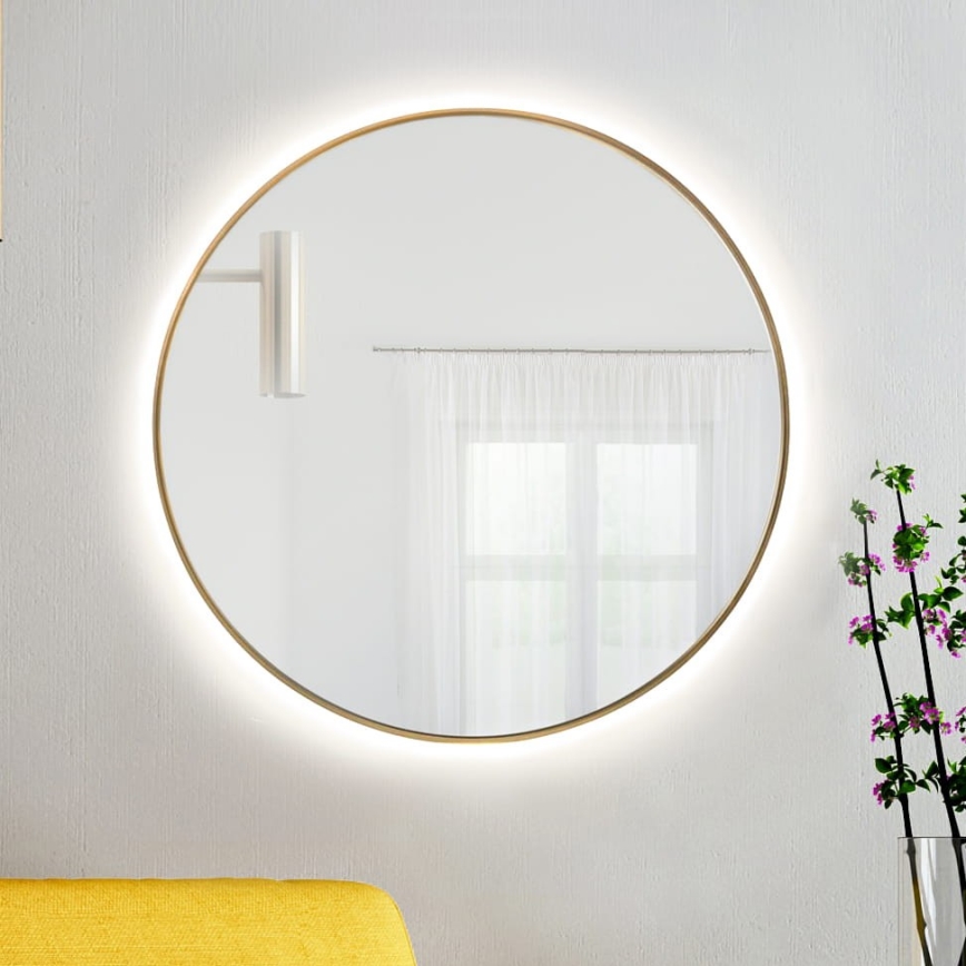 Baltica Design - LED Bathroom Wall-Mounted Mirror with Backlight BRIGHT LED/15W/230V 4500K Ø 60 cm IP65 Gold