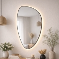 Baltica Design - LED Bathroom wall-mounted mirror with integrated backlighting STONE FLUID LED/15W/230V 2700K 92x55 cm IP65 black