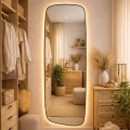 Baltica Design - LED bathroom wall-mounted mirror with integrated lighting STONE CALM LED/15W/230V 2700K 155x50 cm IP65 black