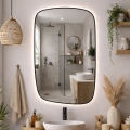 Baltica Design - STONE CALM LED backlit bathroom wall mirror 15W/230V 4500K 90x60 cm IP65 black