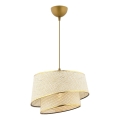 BARETTE 1xE27/60W/230V Cream/Gold Pendant Lamp