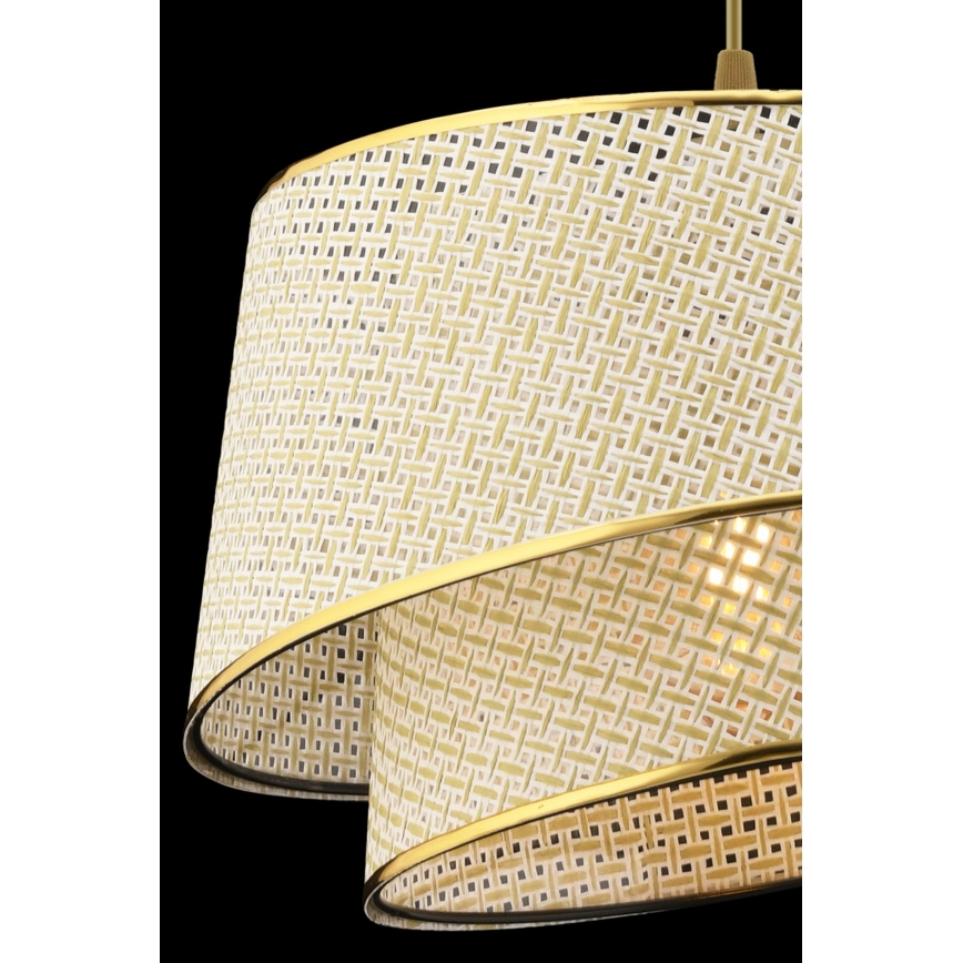 BARETTE 1xE27/60W/230V Cream/Gold Pendant Lamp