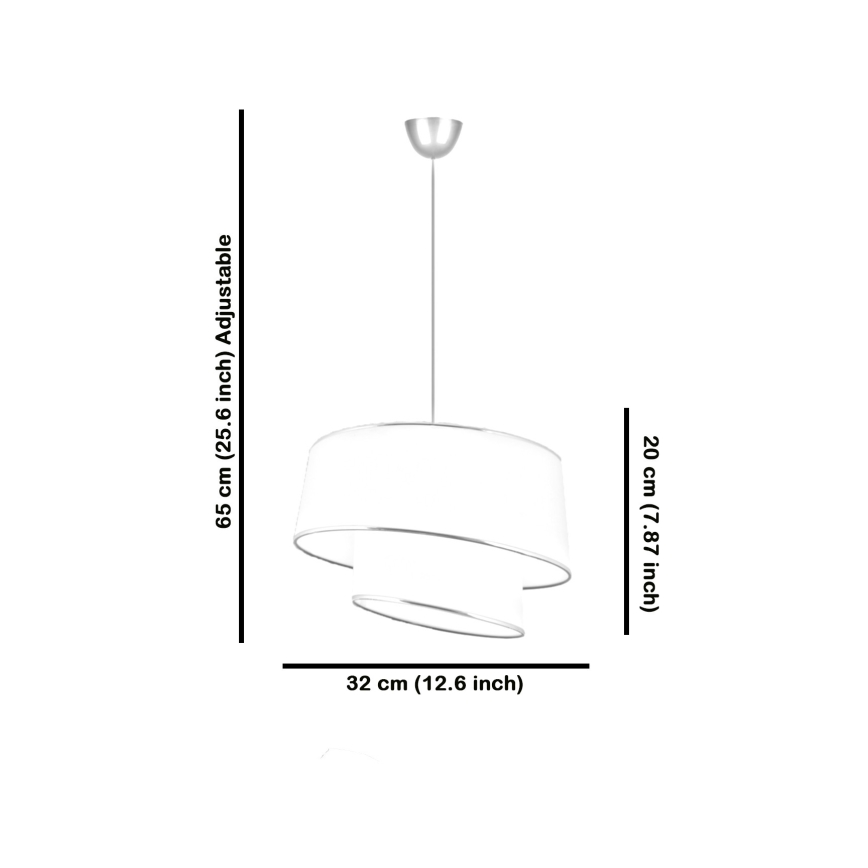 BARETTE 1xE27/60W/230V Cream/Gold Pendant Lamp