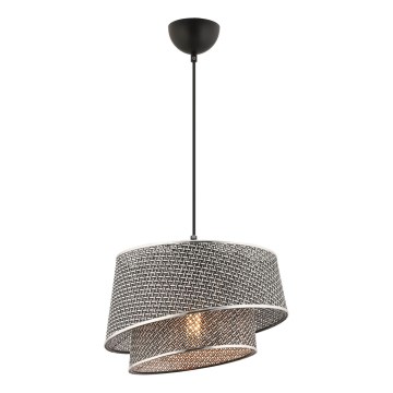 BARETTE cable pendant light, 1xE27/60W/230V, grey/glossy chrome