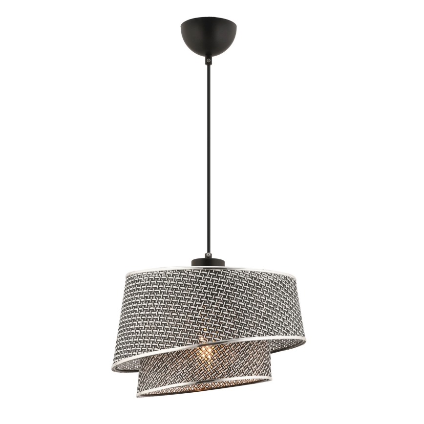 BARETTE cable pendant light, 1xE27/60W/230V, grey/glossy chrome