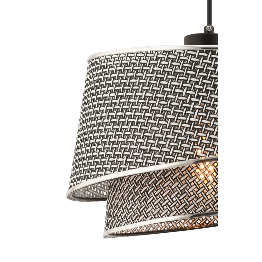 BARETTE cable pendant light, 1xE27/60W/230V, grey/glossy chrome