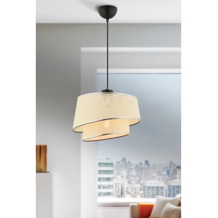 BARETTE Pendant Light 1xE27/60W/230V Cream/Gloss Chrome