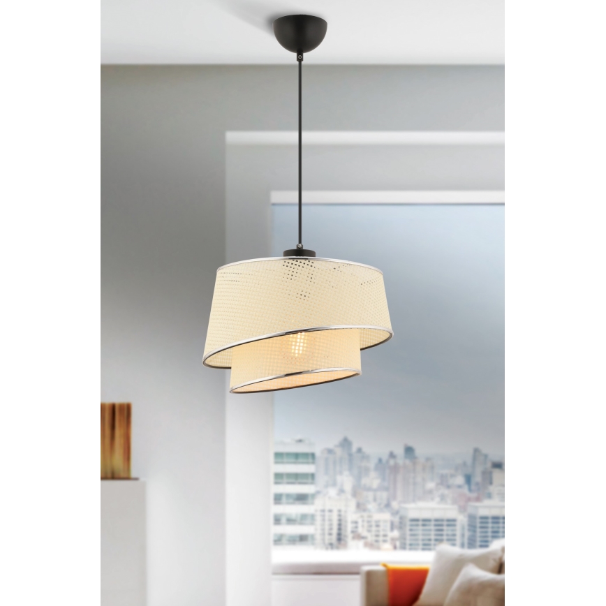 BARETTE Pendant Light 1xE27/60W/230V Cream/Gloss Chrome
