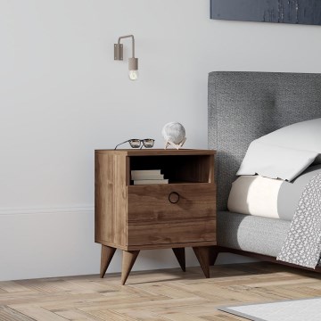 BARLO Bedside Table 40x37 cm Brown